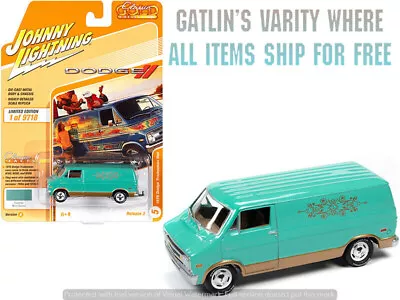 JOHNNY LIGHTNING 1976 Dodge Tradesman Van Custom Mint Green And Gold/ 1 Of 9718 • $14.99