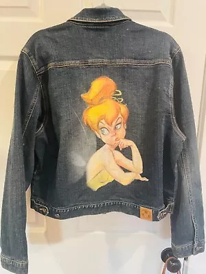 Disney Store Tink Embellished Cropped Denim Jeans Jacket Womens Size XL 18/20  • $42