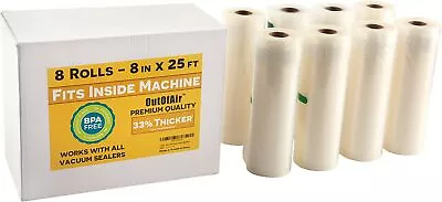 $43.78 • Buy 8  X 25' Rolls (Fits Inside Machine) - BULK Pack Of 8 (200 Feet Total) OutOfAir