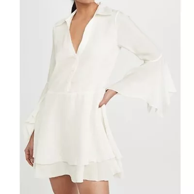 Alice + Olivia Priscilla Button-Down Shirtdress In Off White Size 4 NEW • $132