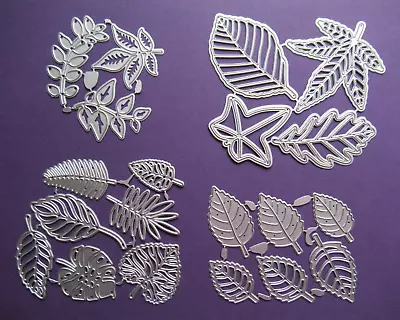 4 Types Leaves Metal Die Cutters / Card Cutting Dies - Fern Palm Maple Ivy • £2.99