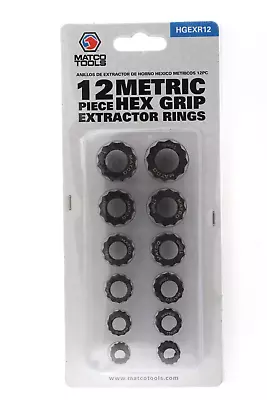 Matco Tools 12 Piece Metric Hex Grip Extractor Rings Set HGEXR12 • $17.97