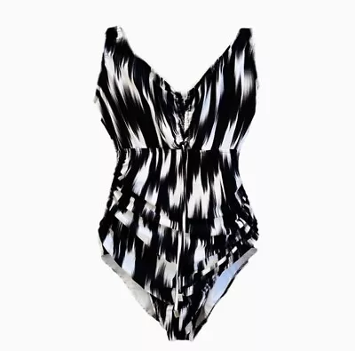 Magicsuit By Miraclesuit Black & White Slimming Swimsuit • $54