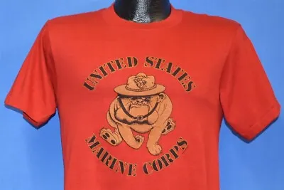 Vtg 80s UNITED STATES MARINE CORPS BULLDOG DOG MASCOT USMC MILITARY T-shirt S • $81
