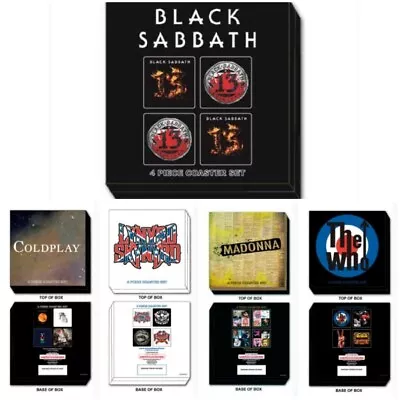 4 Piece Coaster Sets: Metal Rock & Pop Music Gift: Mats OFFICIAL MERCHANDISE! • £9.95