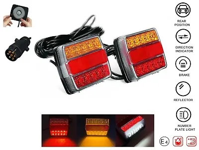 Magnetic Led Trailer Towing Lightboard Lights 7.5 Metre Rear Lamps Bike Tractor • $32.68