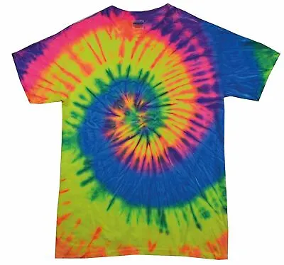 Tie Dye Color Tone Kids Rainbow T-Shirt Music Festival Dance Hipster Indie Top • £10.99