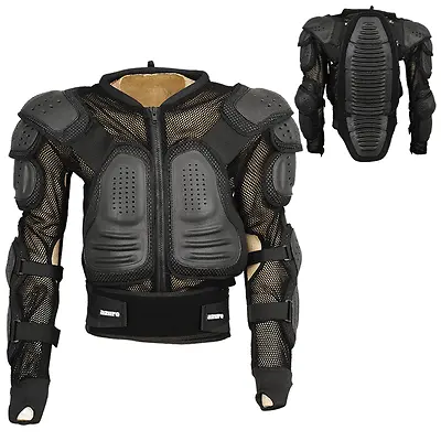 Motocross Motorbike Body Armour Motorcycle Spine Protector Guard Jacket Black • $54.31
