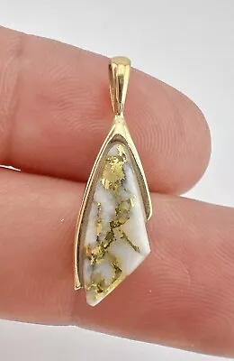 Vintage 14k Yellow Gold California Alaska Raw QUARTZ 22k-23k GOLD NUGGET Pendant • $349