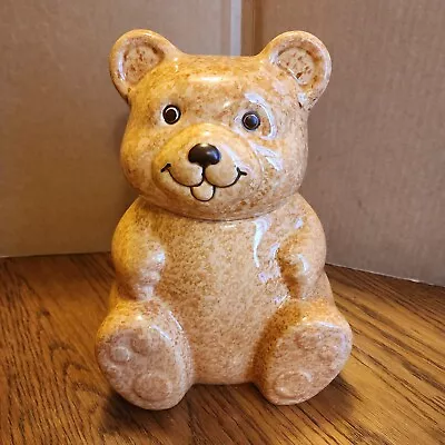 Avon Brown Tan Bear Teddy Bear Ceramic Cookie Jar Collectible Vintage Rare • $15