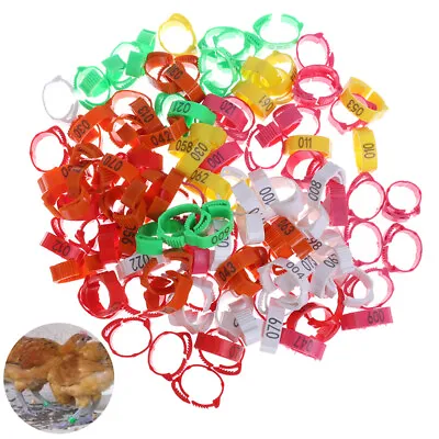 100PC Chicken Foot Ring Adjustable Size Poultry Leg Digital Label Buckle Ring U • £7.87