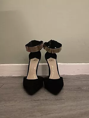 Faith Black And Gold Heels UK Size 7 • £5