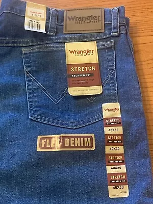 Wrangler Mens Relaxed Fit Jeans 40X30 Stretch 1035005SW Flex Straight Boot Cut • $17.95