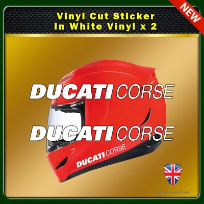 £5.95 • Buy DUCATI CORSE Stickers, Crash Helmet, Fairing, Screen In White Vinyl 160mm X 2