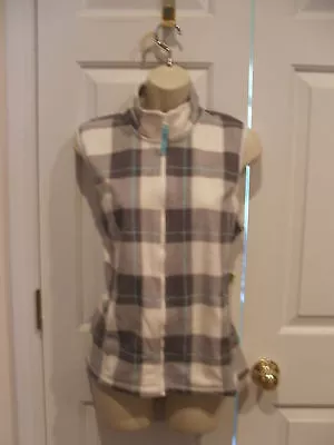 Nwt Made For Life Polar Gray  Plaid Vest Size Petite Large Pl • $18.87