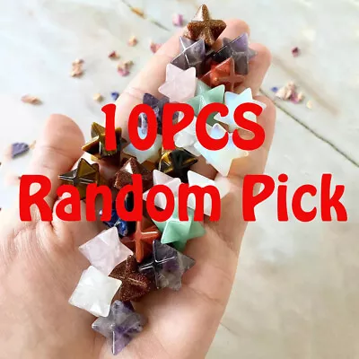 £13.18 • Buy 10PCS Natural Quartz Crystal Merkaba Geometry Star Healing Reiki Sacred Stone