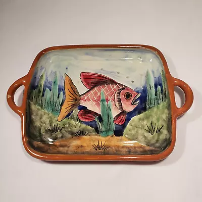 Hand Painted Fish Tray Trinket Serving Mayolica Santa Rosa Guanajuato Mexico 10  • $17.95