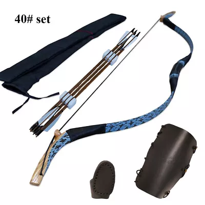 60'' Mongolia Bow Kit 30-50lbs Snakeskin AF Archery Recurve Horse Bow Practice • $79.99