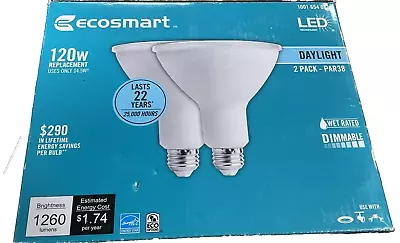 Eco-Smart 120W PAR38 LED Dimmable Flood Light Bulb - Daylight • $16.97