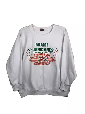 Miami Hurricanes Vtg 1984 Orange Bowl 50th Anniv Sweatshirt Nebraska Who? - S/M • $170