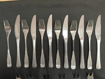 £48 • Buy 6 X Spear & Jackson 1970's CHAMPAGNE Dessert Cutlery - Design: Brian Asquith  