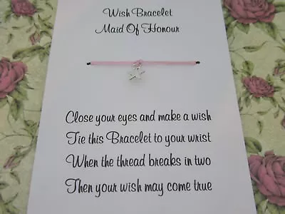 Hen Party Wish Bracelet Message Tibetan Charm Gift Pink Anklet Bride Bridesmaid  • £2.80