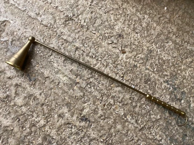 £8 • Buy Late Vintage Brass Candle Snuffer 12” Long