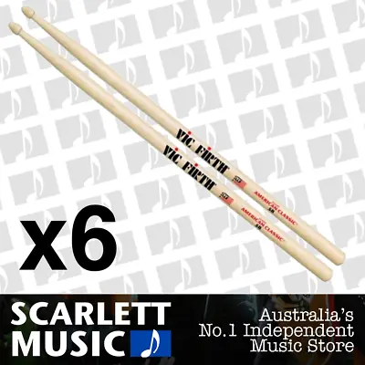 $110.40 • Buy 6x Vic Firth American Classic 5B Wood Tip Drumsticks ( 5-B Drum Sticks )