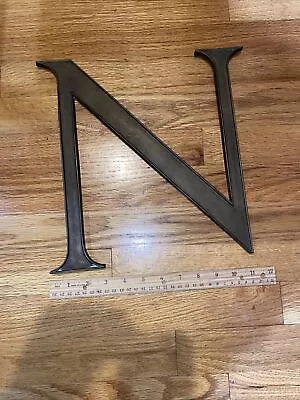 Antique Vintage Brass Bronze Sign Letter N Or Z - Heavy For Its Size 12 Inches • $28.79