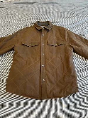 Flint And Tinder Huckberry Quilted Waxed Shirt Jacket Mens Size Small Brown • $150