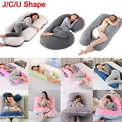 $25.98 • Buy S/L J/C/U Shape Pregnancy Pillow Maternity Belly Contoured Body W/Cover New US
