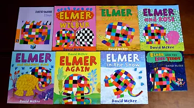 Lot Of 8 Elmer The Elephant Picture Books By David McKee Wilbur Rose Snow Again • $29.99