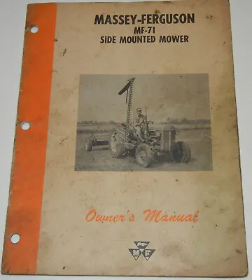 Massey Ferguson Model MF-71 Sickle Bar Mower OEM Service & Operators Manual • $9.49