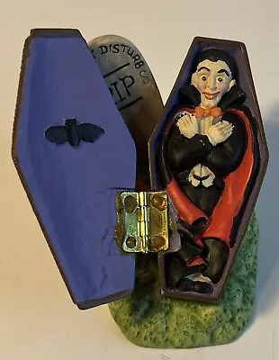 Vintage Dracula In Hinged Coffin Opens Midwest Importers Halloween Vampire RIP • $29.99