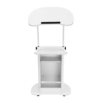 Mobile Standing Height Desk Portable Podium And Rolling Presentation Lectern • $69.99