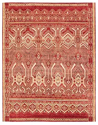 Traditional Hand-Knotted Bordered Carpet 7'9  X 9'9  Wool Area Rug • $1095.80