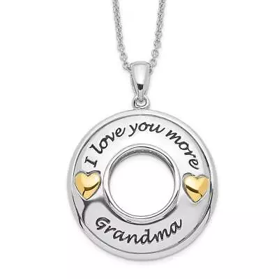 Sterling Silver GoldPlate Antique CZ I Love You More Grandma 18  Necklace • $141.27