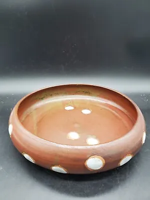 $99.99 • Buy Handmade Studio Art Pottery Set Of 2 Decorative Bowls Brown Spotted Signed