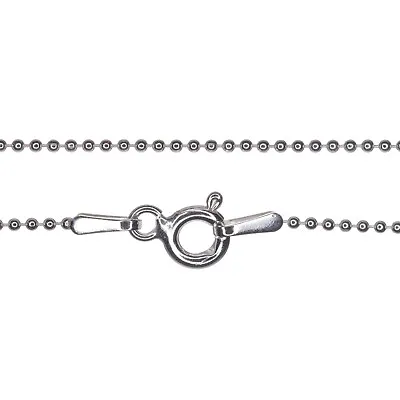 Sterling Silver Ball Bead Chain Necklace Fine 0.8mm 925 - 6.5 To 32 Inch Length • £8.76