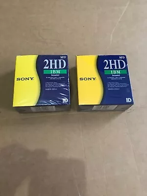 Vintage Sony 2HD 1.44MB IBM Formatted 3.5  Floppy Discs 10 X 1 BOX • £9.99