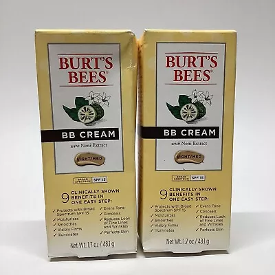 Burt's Bees BB Cream W Noni Extract Light/ Medium 1.7 Oz 2 New SPF 15 Exp 6/20+ • $14.97