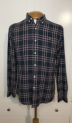 Farah Men's Check Tartan Shirt Size Large Slim Fit Smart Casual 100% Cotton • £9.99