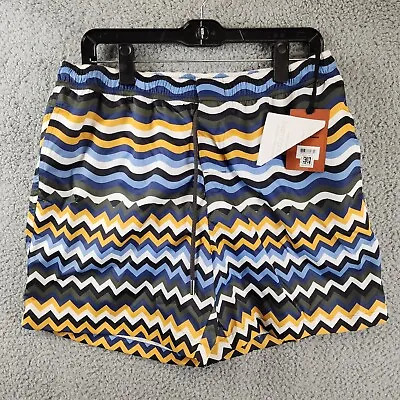 Missoni Chevron Printed Swim Shorts Men's L Multicolored Back Pocket Pull On • $135.79
