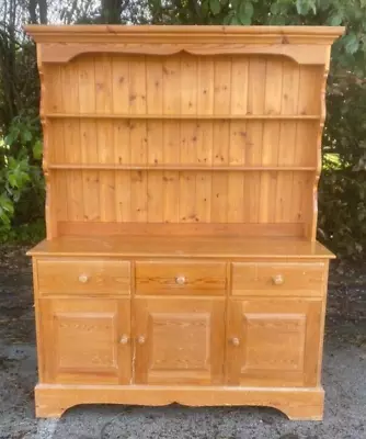 Large Freestanding Pine Kitchen Dresser Traditional Country Farmhouse Style • £175