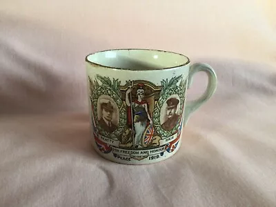 Market Harborough Rare Ww1 Beatty & Haig 1919 Peace Mug By Grimwsdes Wintonused • £34.99