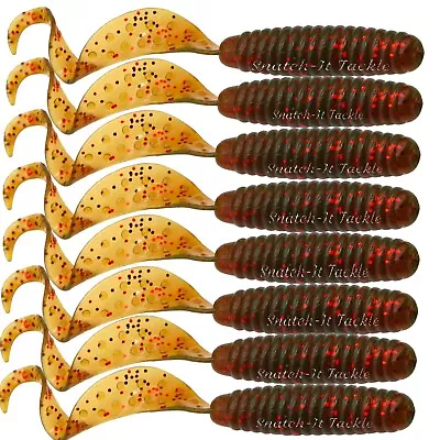 20 X Soft Plastic Bream Fishing Lures Grub Curly TAIL FLATHEAD  Bass Cod Lure • $8.99