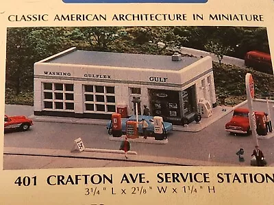 N Scale City Classics 401 Crafton Ave Service Station Kit Footprint 3 1/4  L X • $12