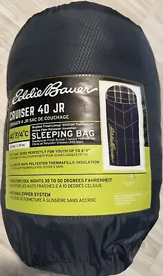 Brand New Never Used Eddie Bauer Cruiser 40 Jr Sleeping Bag Blue Plaid Design • $64.99