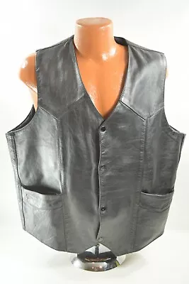 $27.95 • Buy X-Element Black Leather Motorcycle Vest, By USA Leather, Size 2XL
