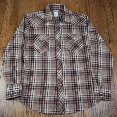 Wrangler Wrancher Men’s Plaid Long Sleeve Pearl Snap Western Shirt Size XL • $20.66